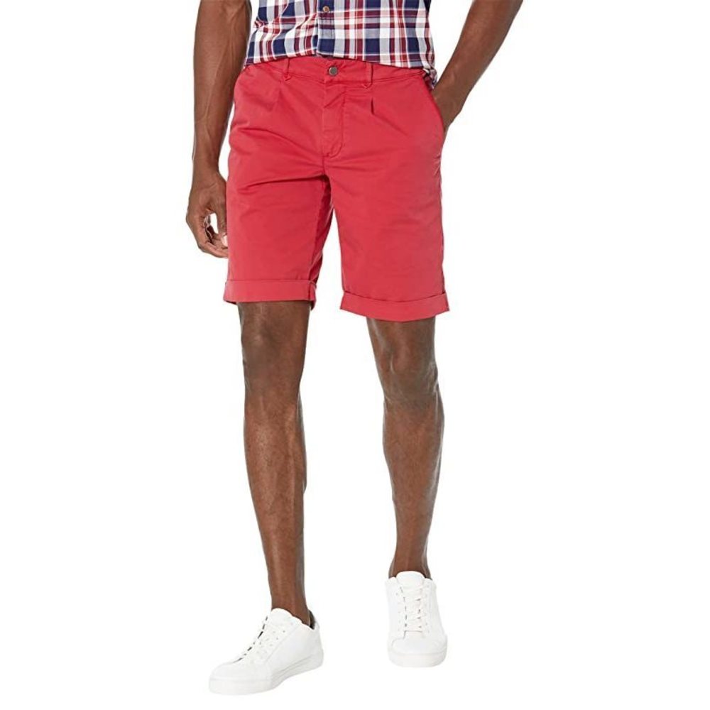 COLMAR Men's Twill Bermuda Trousers with Pleats, Orange, One size 54